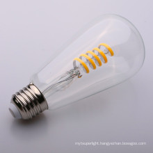 Clear/Amber Glass Globe Dimmable 4w Round Shape soft LED Filament Bulb ST64